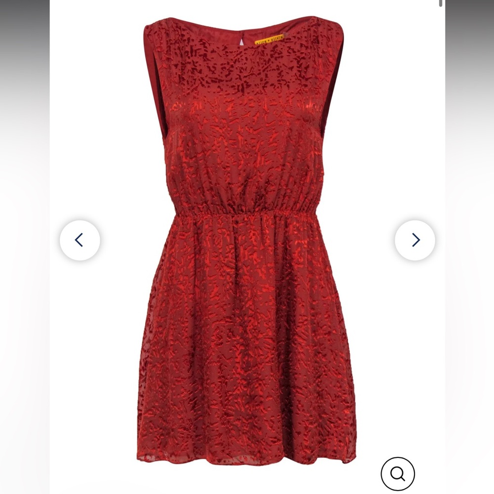 Alice + Olivia Crimson Textured Mini Dress
